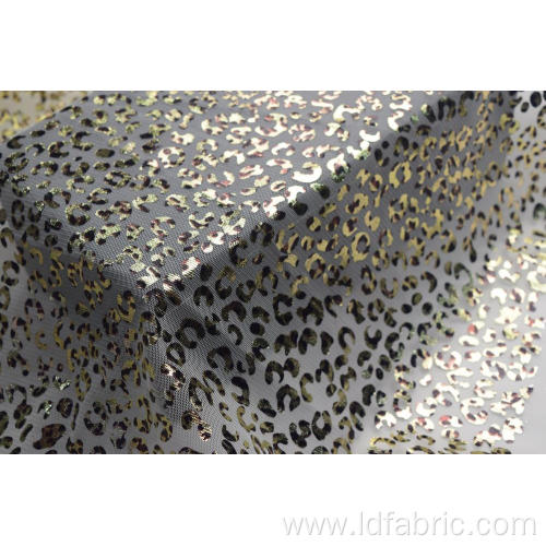 100% Polyester Leopard Pattern Mesh Fabric